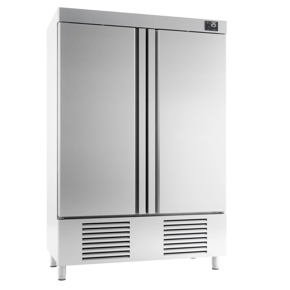 Nerezová chladicí skříň PREMIUM PLUS - GN 1/1 - 1385 mm - 1 110 l - až +8 °C - s 2 dveře - Digitální termostat; Samozavírací dveře; Ventilované…
