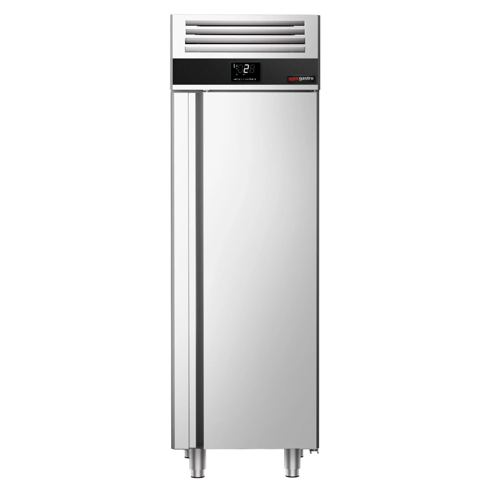 Nerezová skladovací lednice PREMIUM - 400 L - s 1 prosklenými dveřmi
