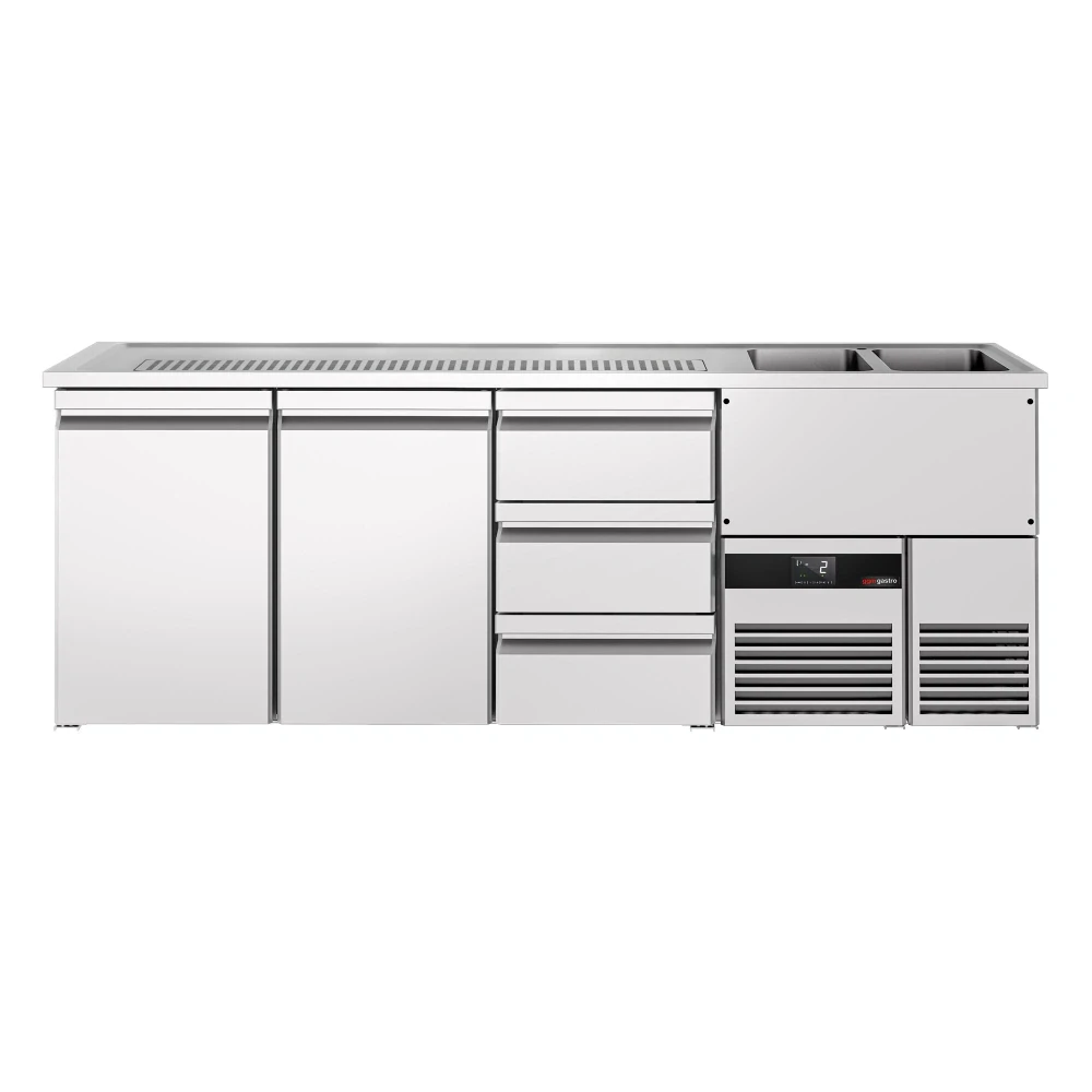 Výčepní pult PREMIUM - 2500x700 mm - 2 dveře & 3 zásuvky