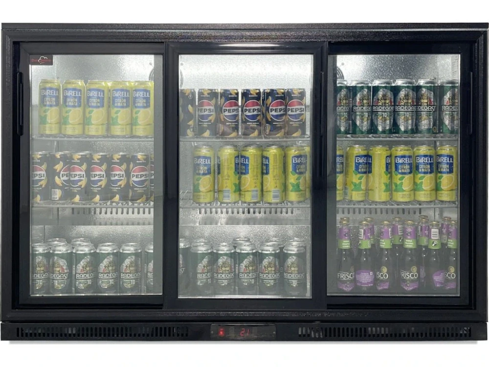 Barová lednice - 1350 x 540 x 900 mm - s posuvnými dveřmi 