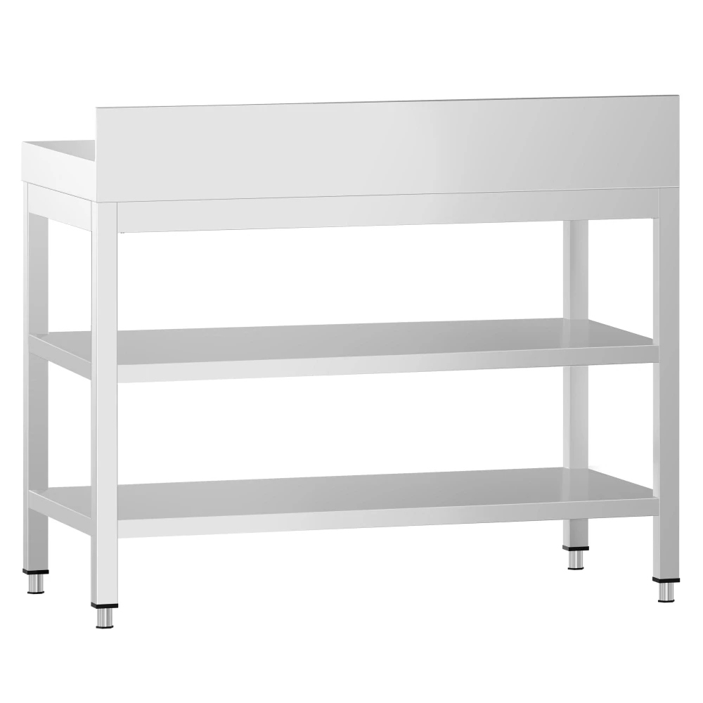 Nerezový stůl s 2 policemi 90x60x85cm