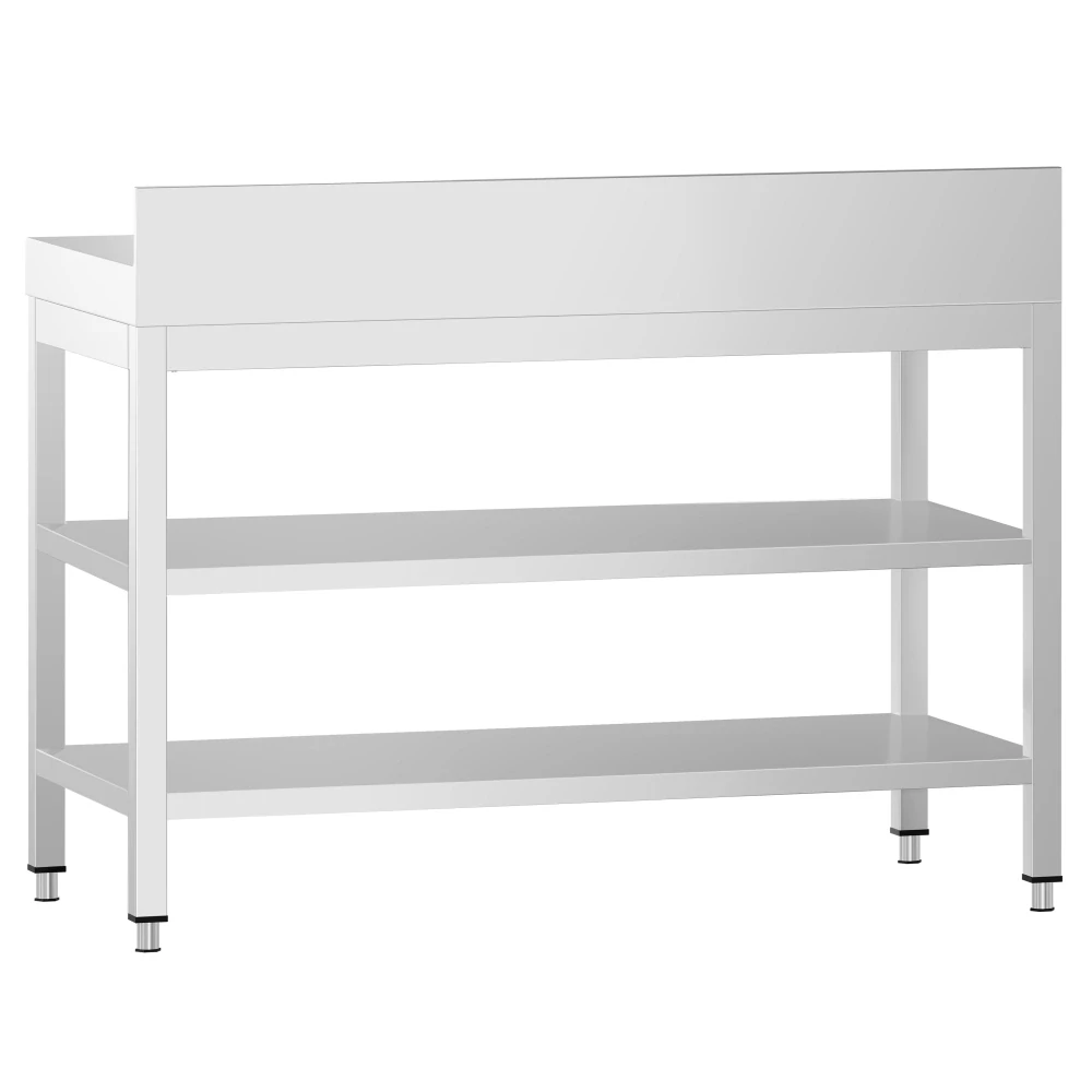 Nerezový stůl s 2 policemi 110x60x85cm