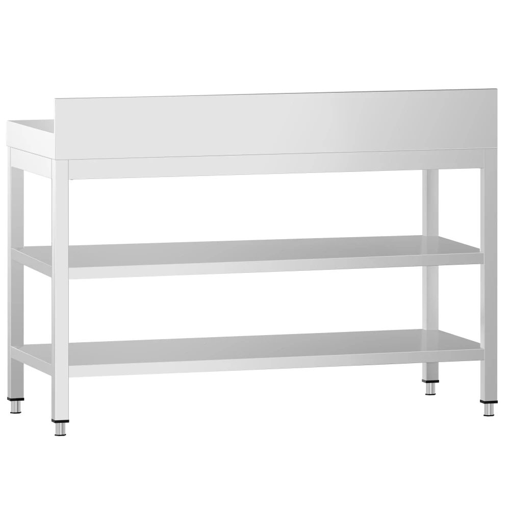 Nerezový stůl s 2 policemi 190x60x85cm