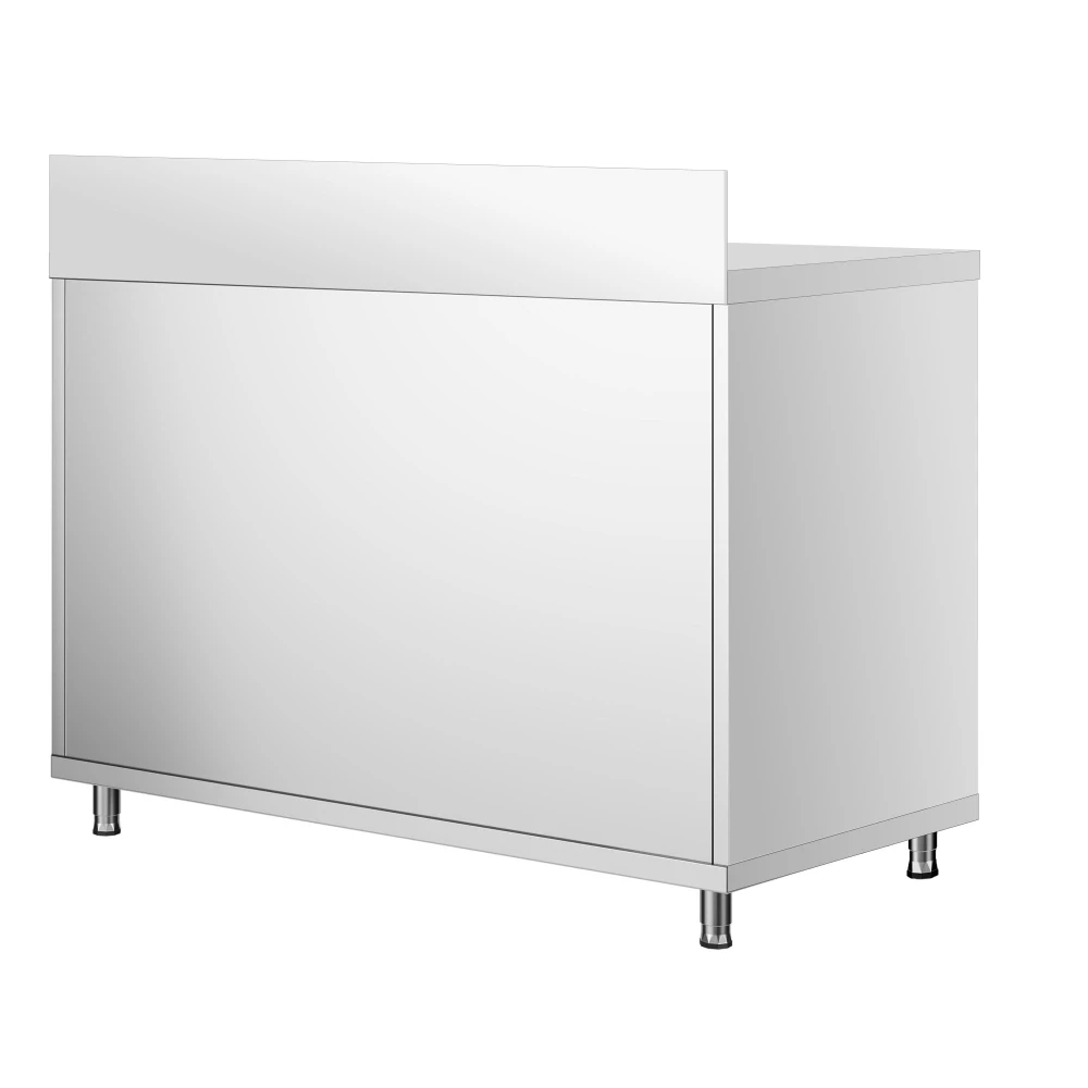 Nerezový pracovní stůl se skřínkou a zadním lemem 100x60x85cm