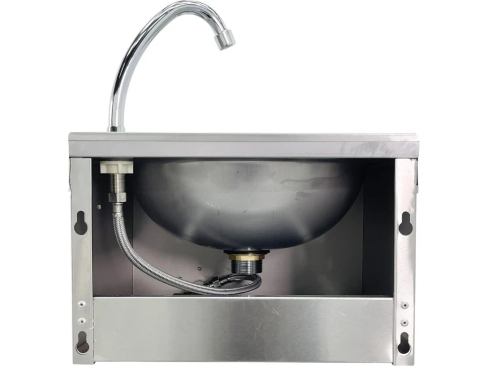 Ruční umyvadlo – nerezové, s kolenním ovládáním – 40x40x31 cm