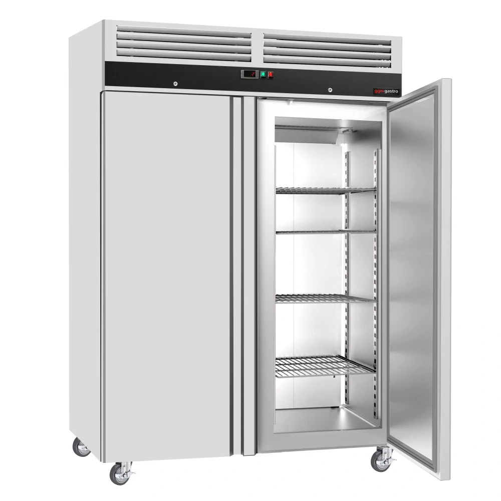 Nerezová skladovací lednice ECO - 1200 L - s 2 dveřmi