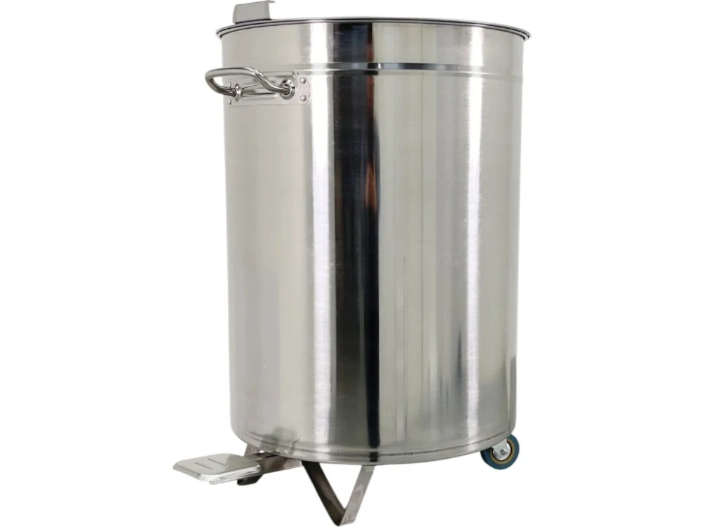 Odpadkový koš z nerezové oceli s víkem a nožním pedálem Ø38 x 61 cm