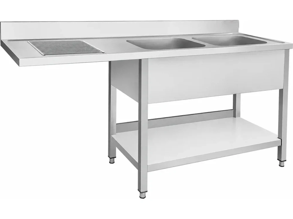 Dřezový stůl k myčce nádobí - 1 800 mm - 2 dřez vpravo - hloubka 600 mm
