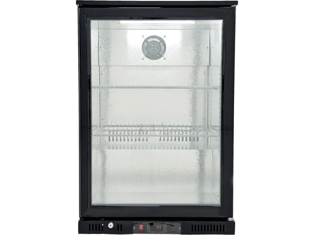 Barová lednice – 600 mm - 120 l, 1× skleněné dveře