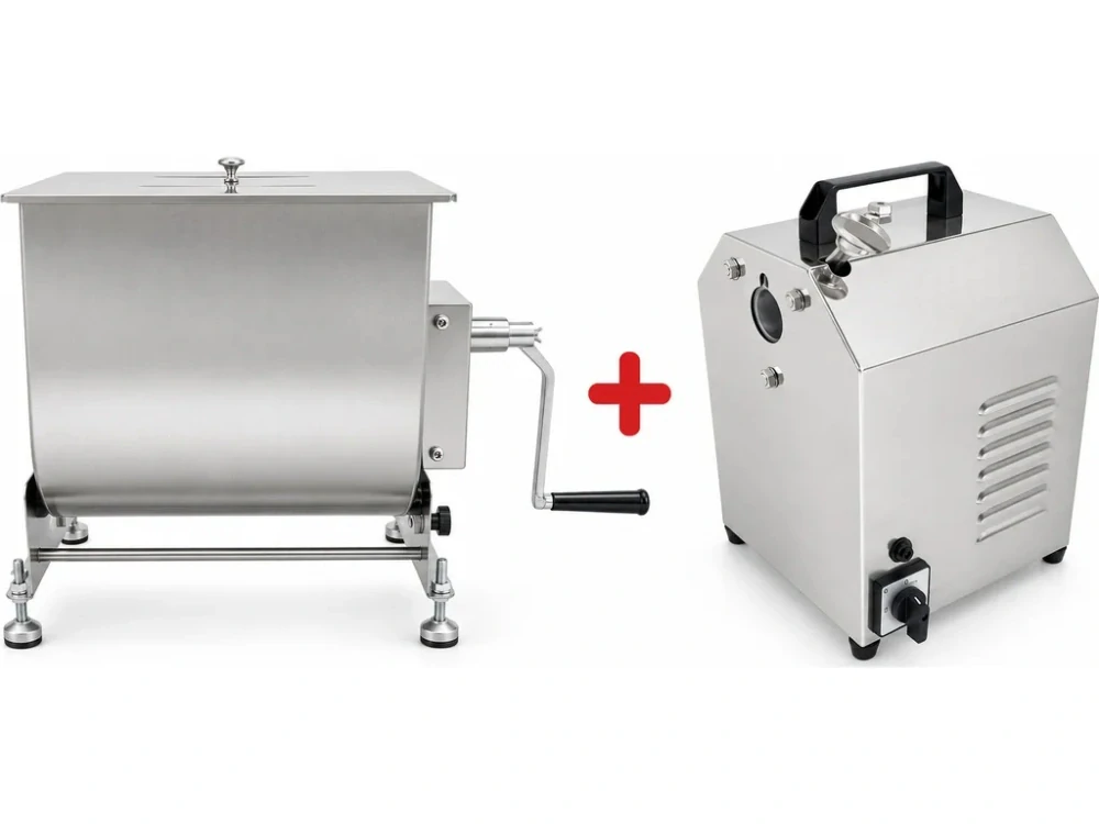 Elektrická míchačka na maso - 30 l - dvojitá hřídel - s elektrickým motorem