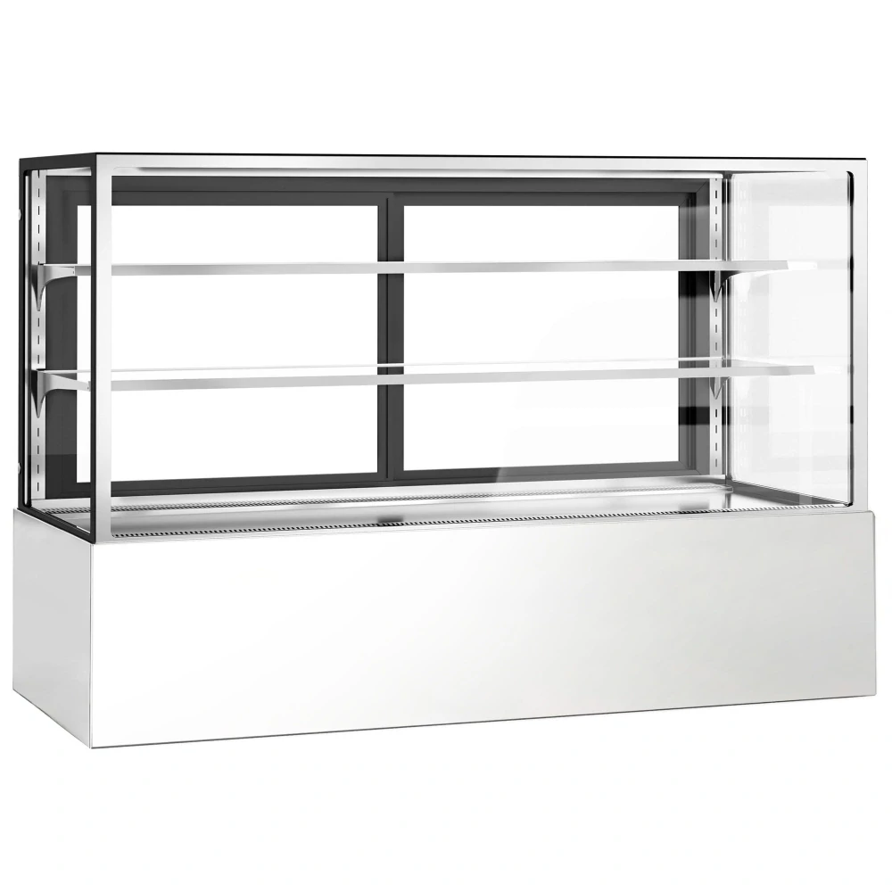 Cukrárenský pult 1,8 m - 2 police - přední sklo hranaté (LED)