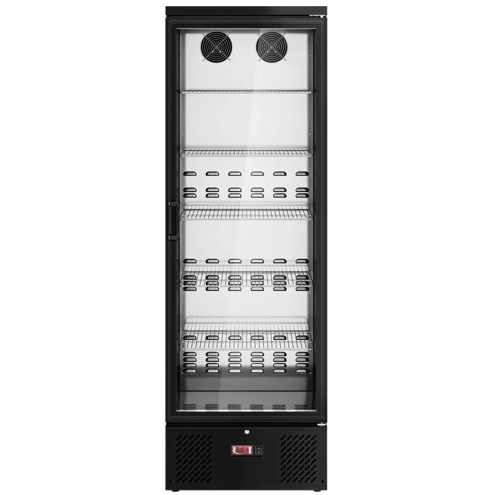 Lednice na lahve - 292L - 1 skleněné dveře - interiér z nerezové oceli