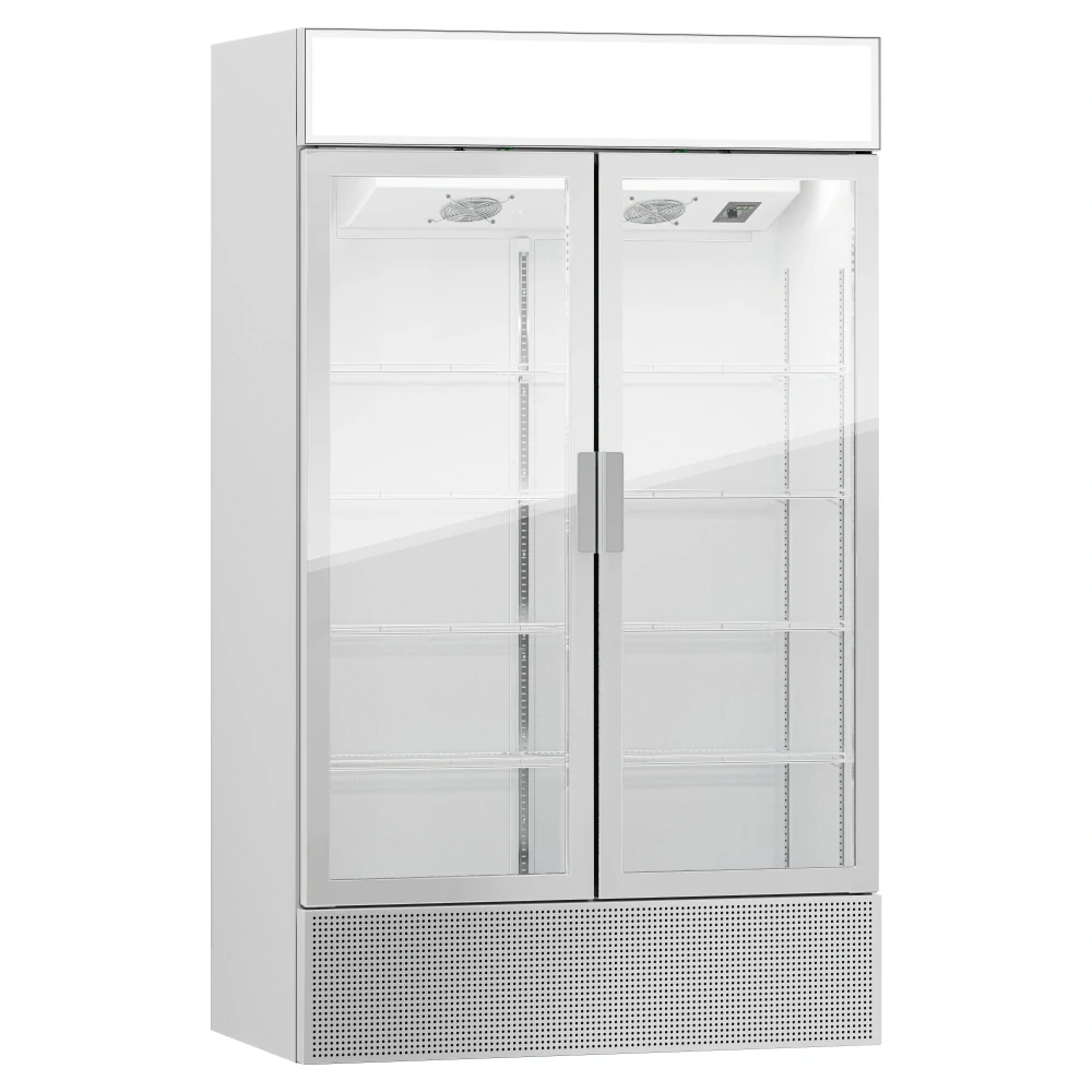 Lednice na nápoje - 1200L - bezrámový design - 2 skleněné dveře & reklamní displej