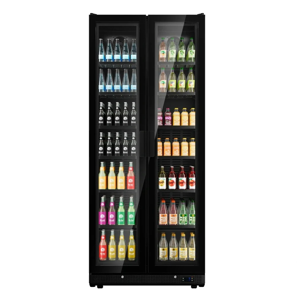 Lednice na nápoje - 898L - bezrámový design - 2 skleněné dveře