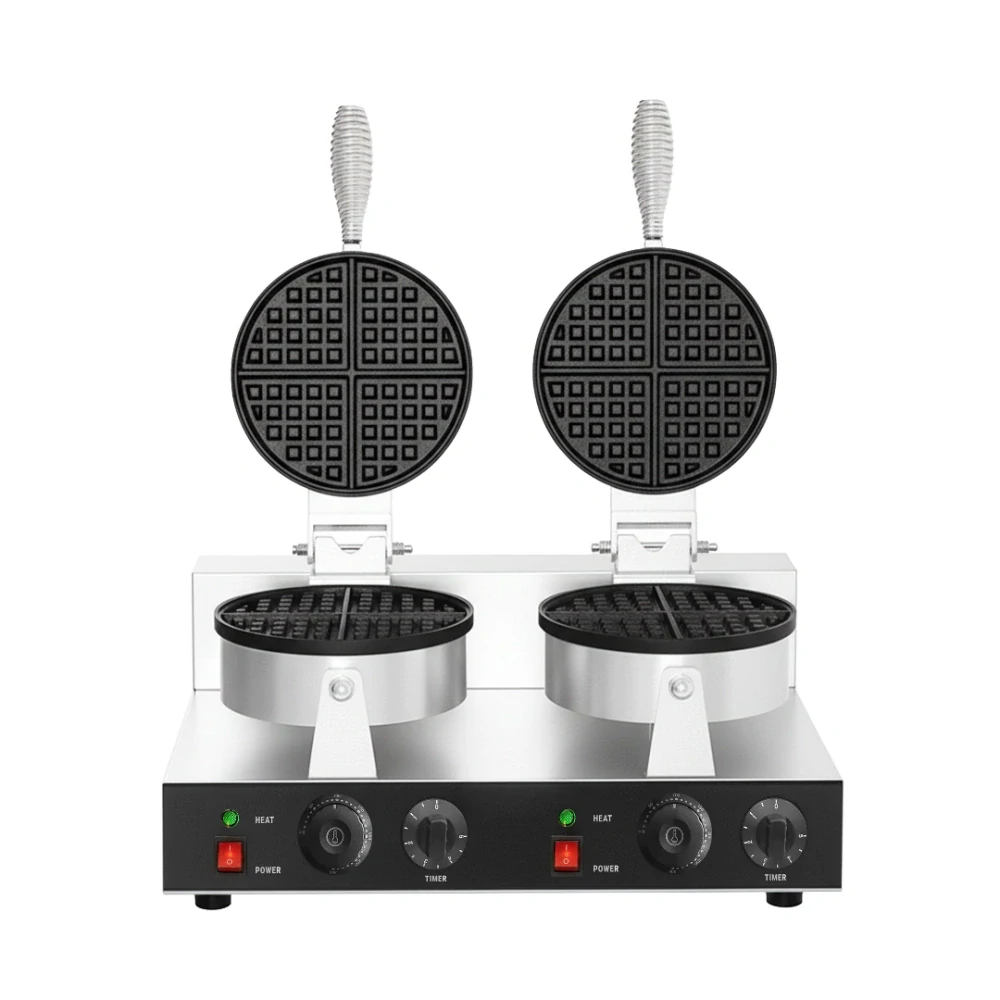 Vaflovač - dvojitý - 2,6 kW - tvar: kulatý - Ø 180mm