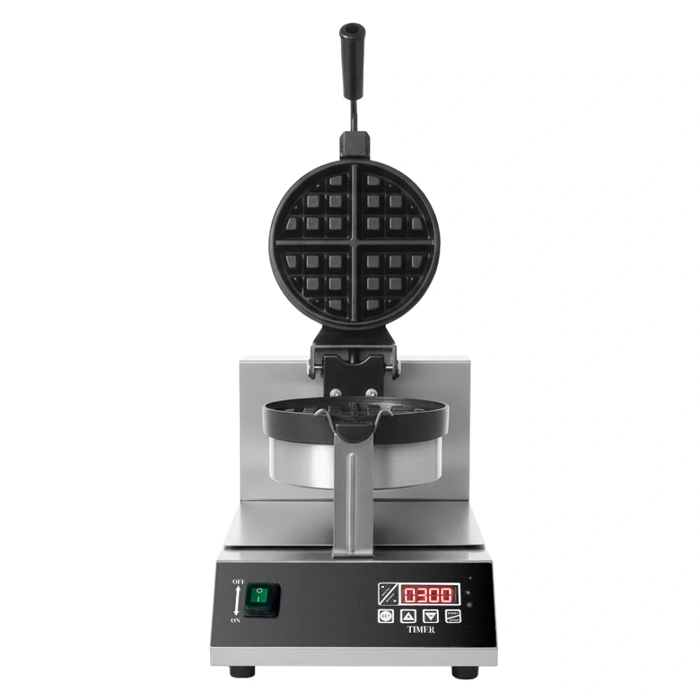 Vaflovač - jednoduchý - digitální - 1,3 kW - s pečicí plochou otočnou o 180° a ukazatelem teploty