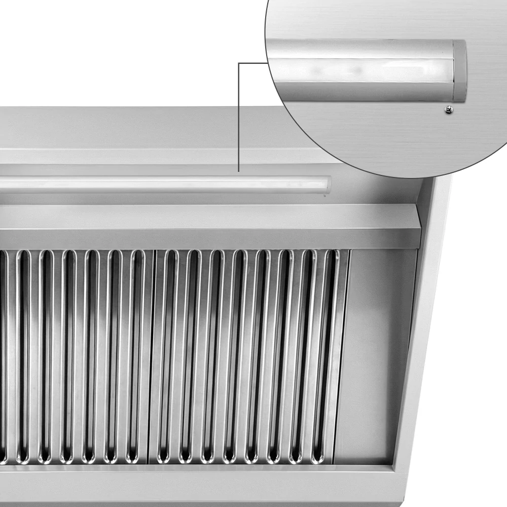 Nástěnná digestoř 2,0 m - s motorem, regulátorem, filtrem a svítidlem