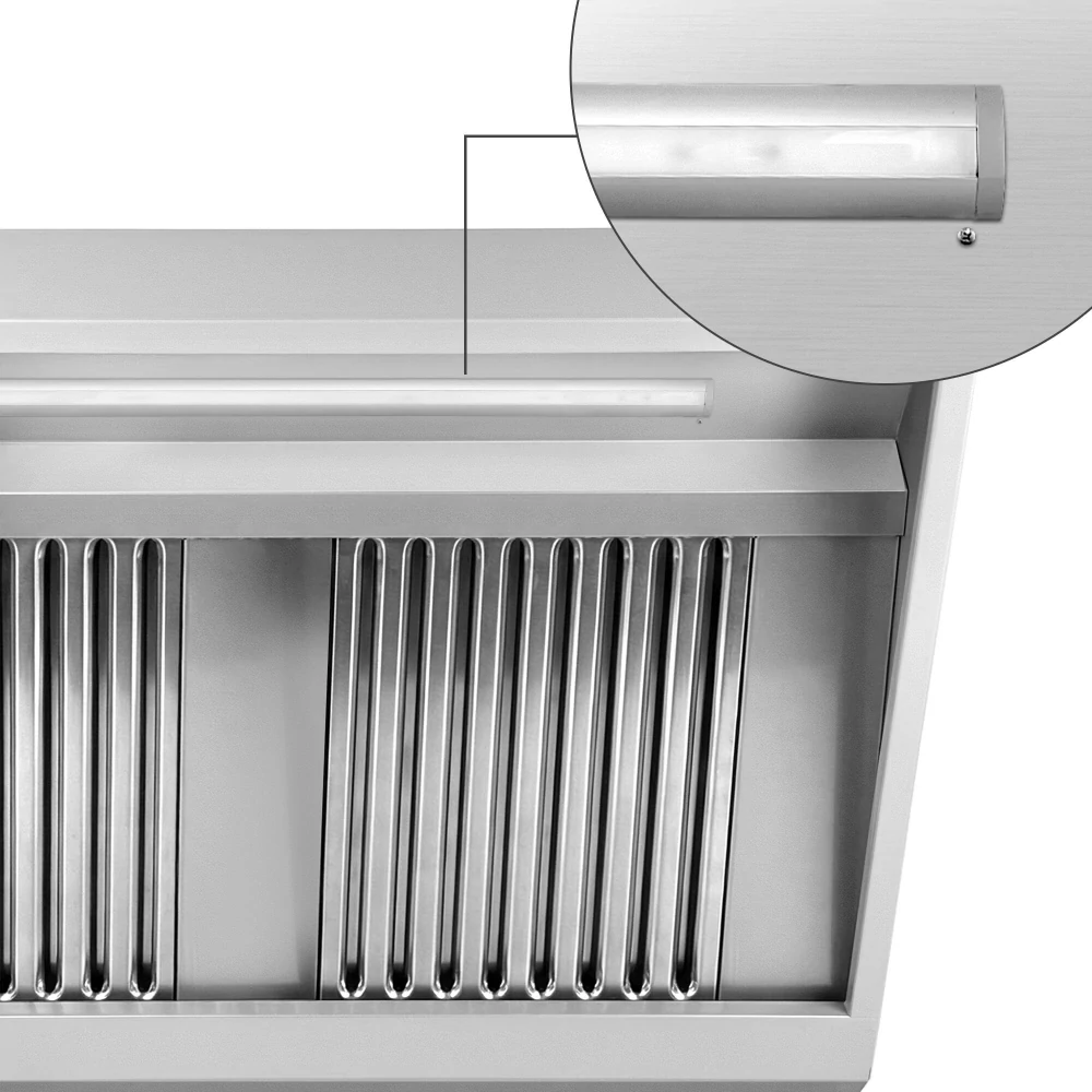 Nástěnná digestoř 2,5 m - s motorem, regulátorem, filtrem a svítidlem