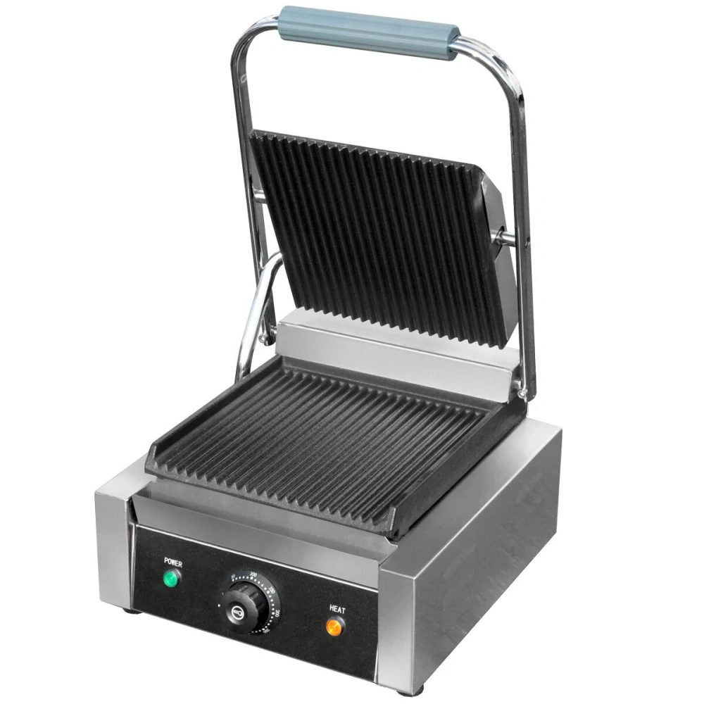 Kontaktní gril - 2,2 kW - nahoře & dole drážkovaný - grilovací plocha: 230x230mm