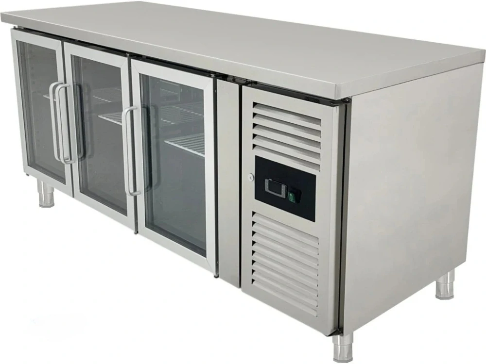 Chladicí stůl se 3 skleněnými dvířky