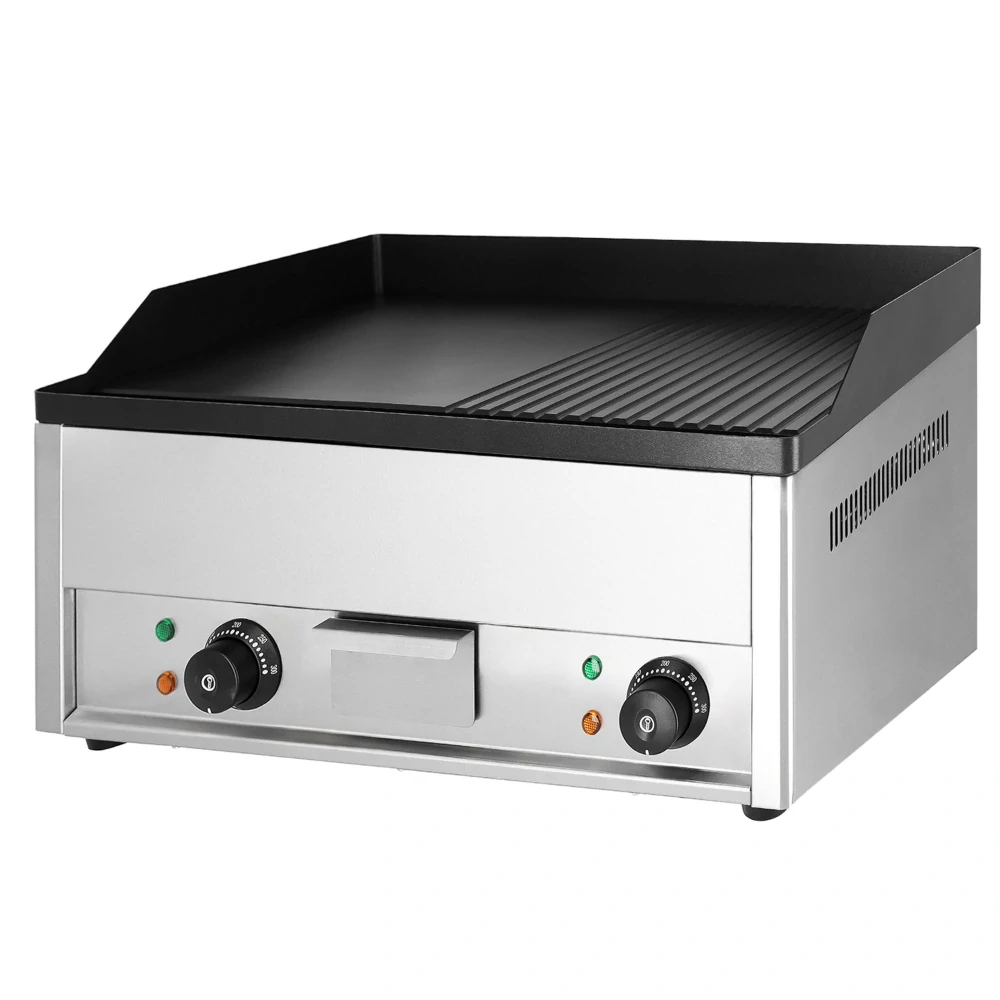 Elektrický gril - 4,4 kW - hladký a drážkovaný - grilovací plocha: 600x335 mm