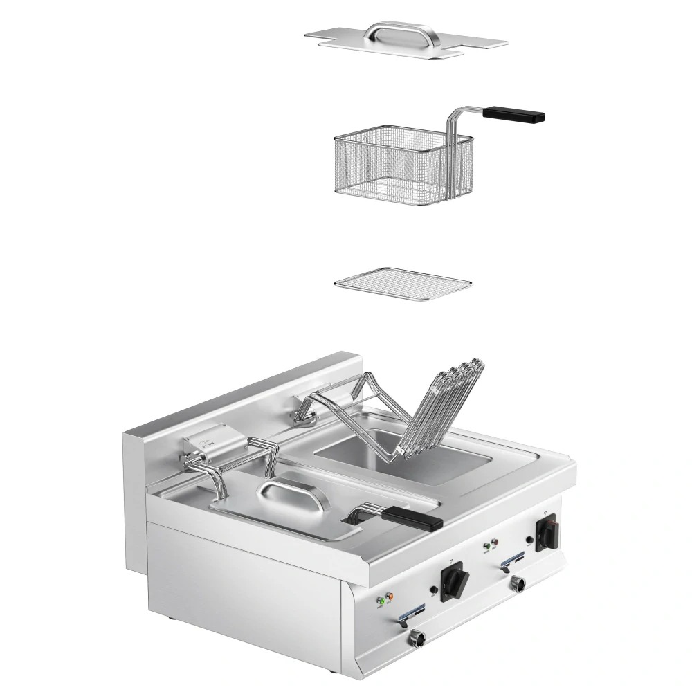 Elektrická dvojitá fritéza - 10+10 litrů - 18 kW