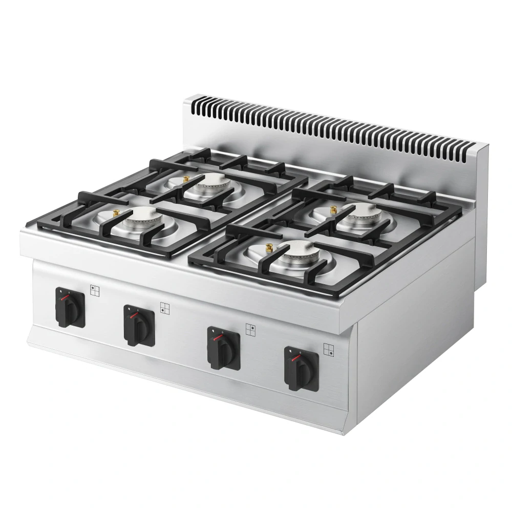 Plynový sporák - 4 hořáky (14 kW) s pilotním plamenem