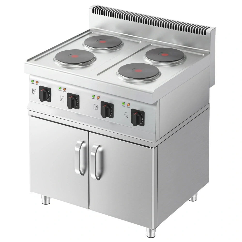 Elektrický sporák - 4x kulaté plotýnky (8 KW) - vč. spodního dílu se 2 dveřmi