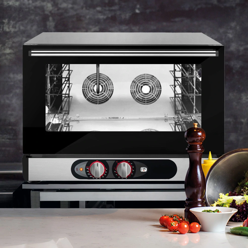 Elektrická Pekárenská horkovzdušná trouba s funkcí páry - Manuální - 4x GN 1/1 nebo EN 60x40