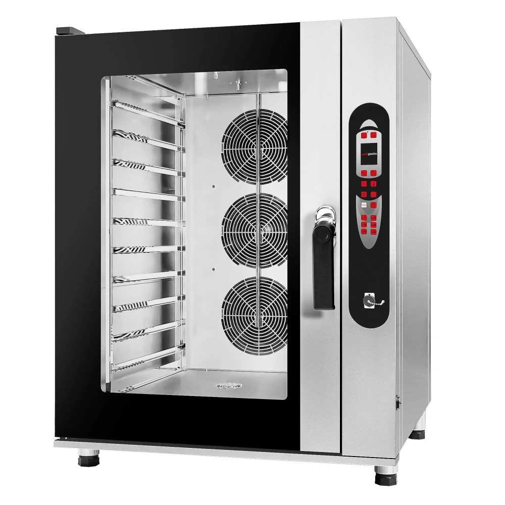 Elektrický kombinovaný konvektomat - digitální - 2,4″ LCD displej - 10x GN 2/1 nebo 20x GN 1/1 - vč. Mycí systém