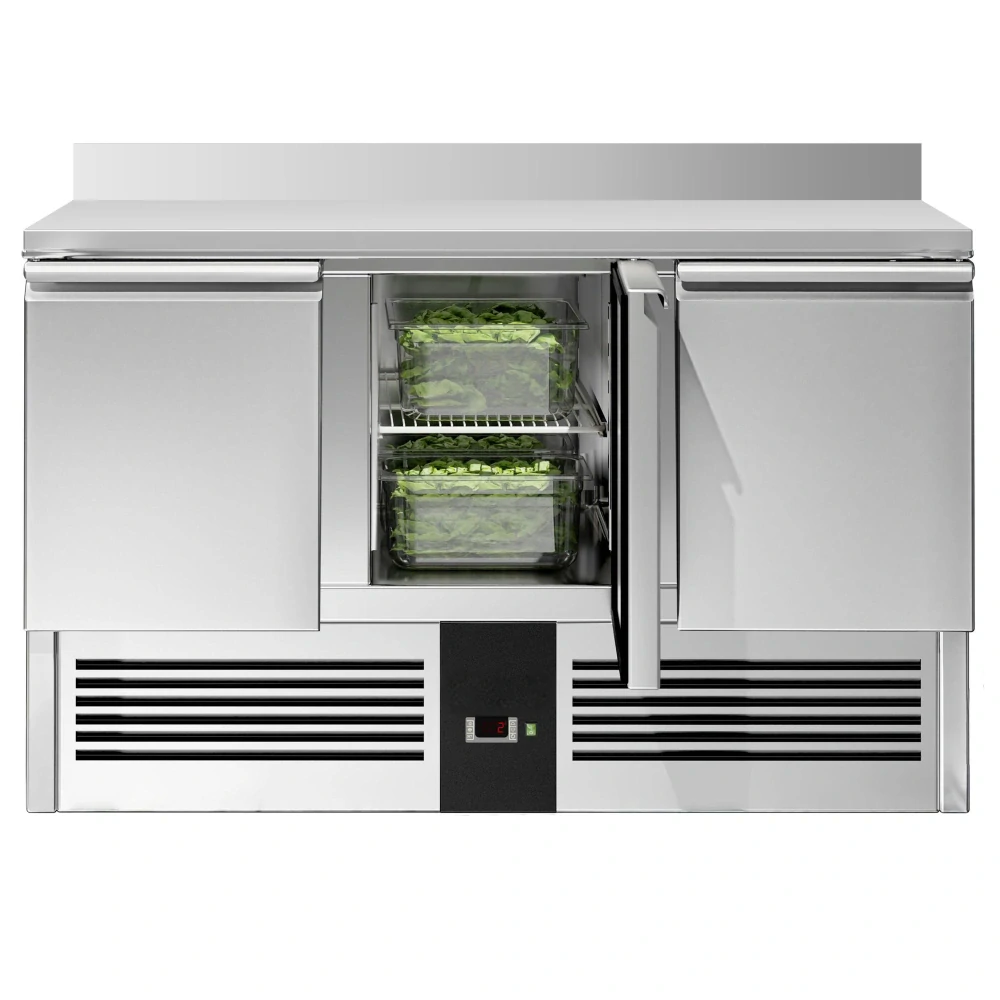 Chladicí stůl PREMIUM - 1370x700 mm - 3 dveře - zadní lišta