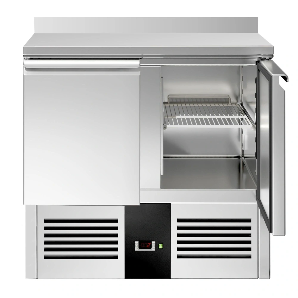 Chladicí stůl PREMIUM - 900x700 mm - se 2 dveřmi - zadní lištou
