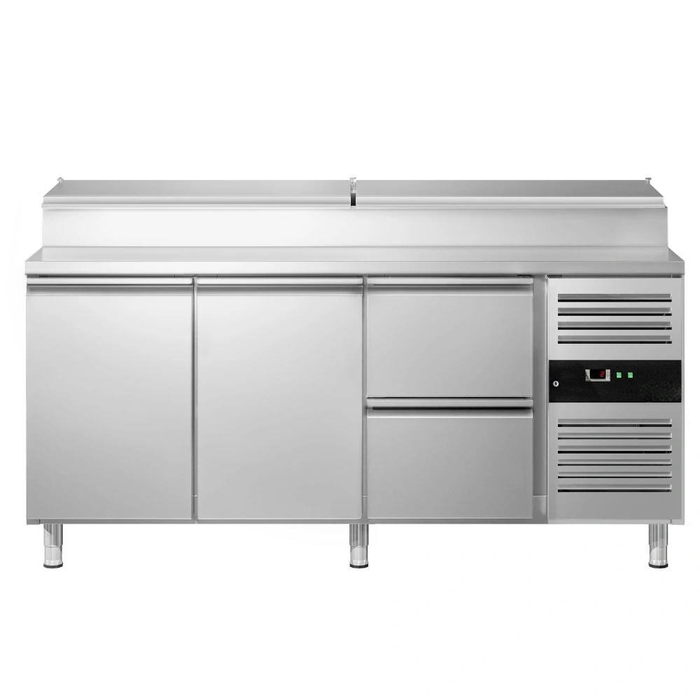 Přípravný chladicí stůl PREMIUM - 1795 mm - 2 dveře & 2 zásuvky - pro 8× GN 1/3