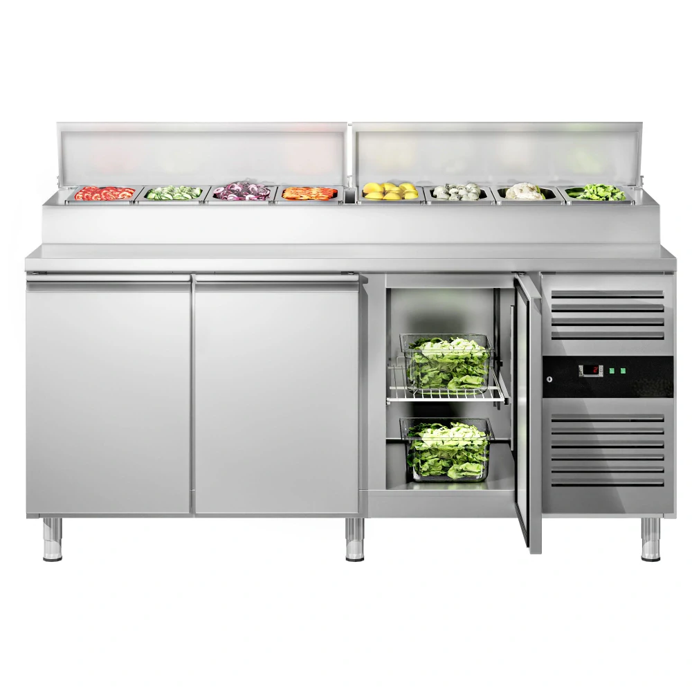 Přípravný chladicí stůl PREMIUM - 1795 mm - 3 dveře - pro 8× GN 1/3