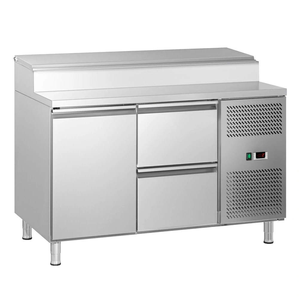 Přípravný stůl ECO - 1360 mm - 1 dveře & 2 zásuvky - Pro 7× GN 1/3