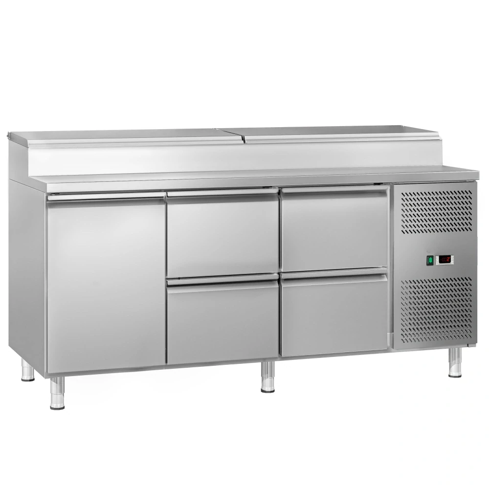 Přípravný stůl ECO - 1795 mm - 1 dveře & 4 zásuvky - pro 8× GN 1/3