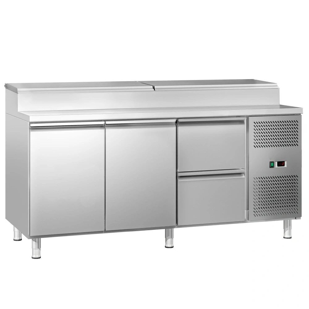 Přípravný stůl ECO - 1795 mm - 2 dveře & 2 zásuvky - Pro 8× GN 1/3
