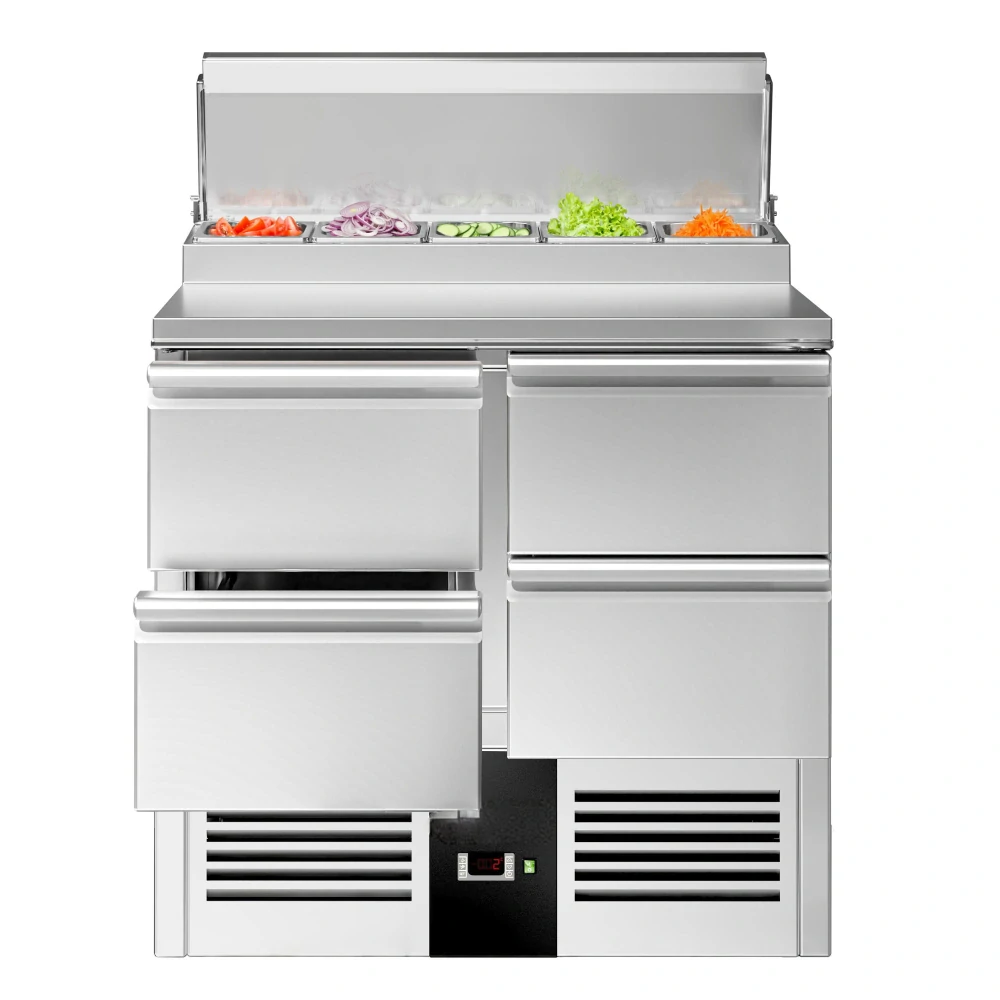 Přípravný stůl Mini PREMIUM - 900x700 mm - 4 zásuvky - pro 5× GN 1/6