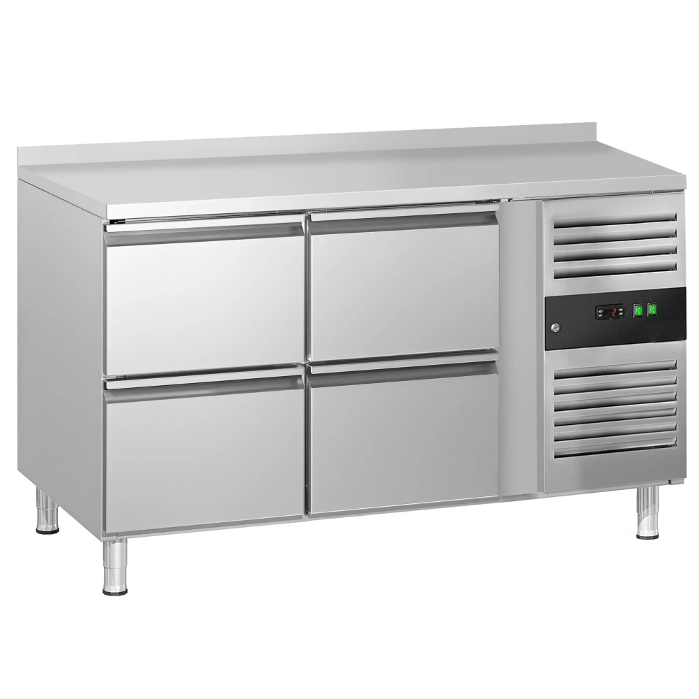 Chladicí stůl ECO - 1360x700mm - so 4 zásuvkami - zadní lem