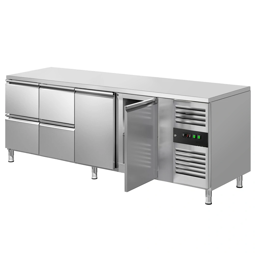 Chladicí stůl ECO - 2230x700 mm - se 2 dveřmi - se 4 zásuvkami