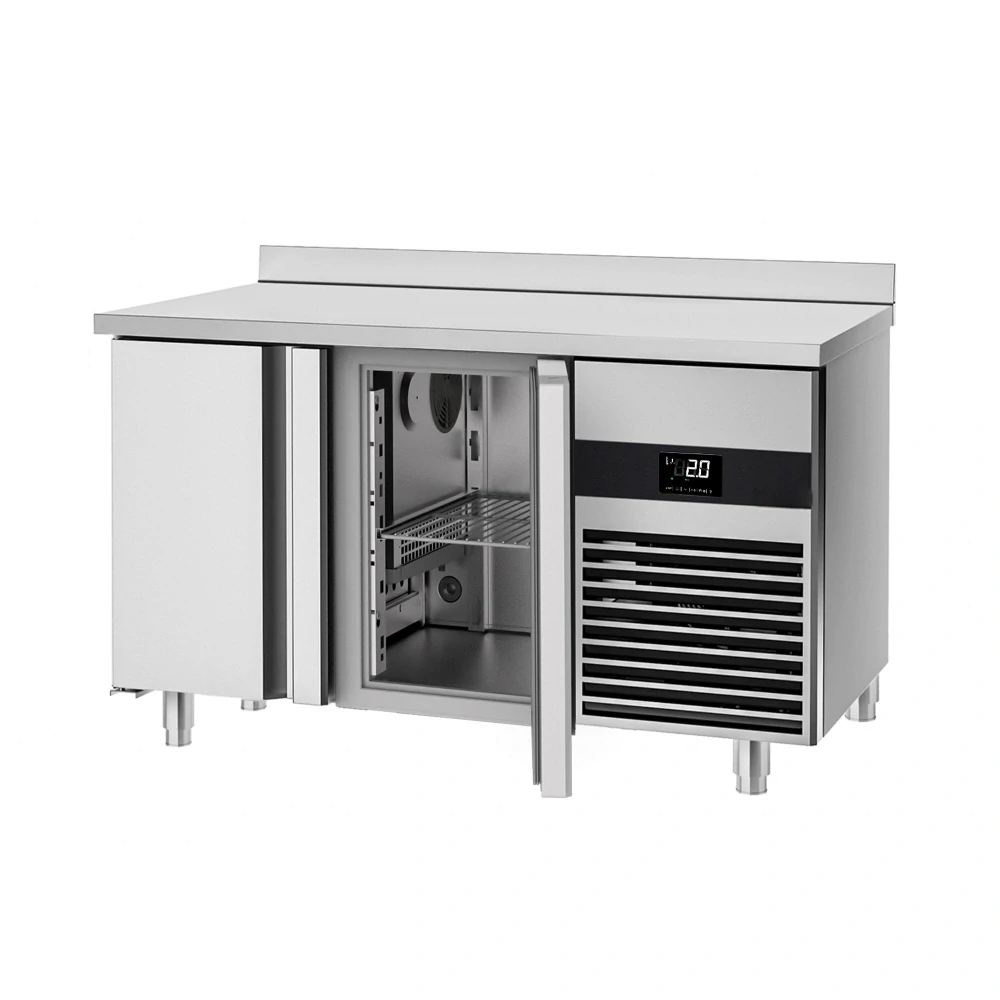 Chladicí stůl PREMIUM - 1400x600 mm - Se 2 dveřmi - Se zadní lištou