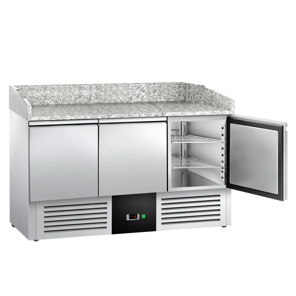 Chladicí stůl na pizzu PREMIUM - 1400x700 mm - se 3 dveřmi