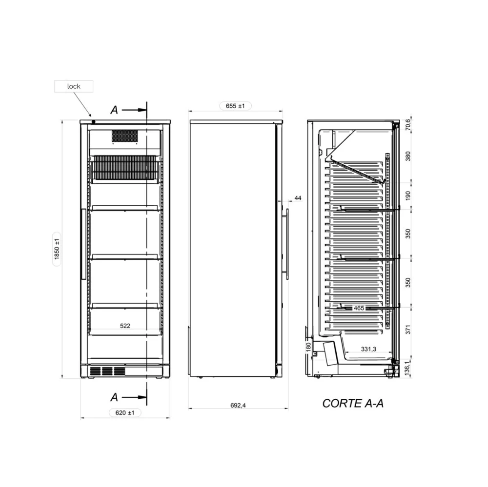Vinotéka / Chladnička na víno - 1 klimatická zóna - 400 L - max. 72 lahví