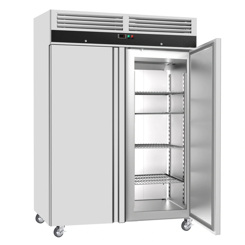 Nerezová skladovací lednice ECO - 1200 L - s 2 dveřmi