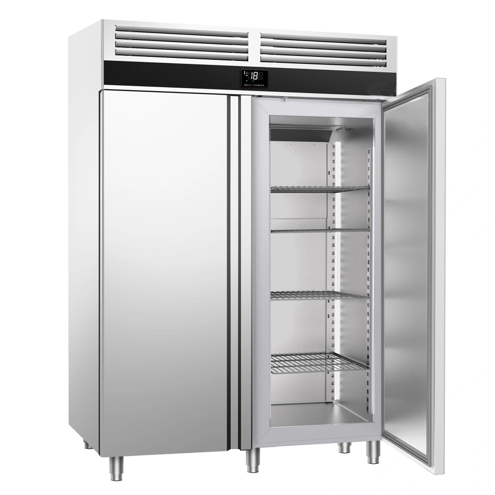 Nerezová mrazicí skříň PREMIUM - GN 2/1 - 1400 L - se 2 dveřmi