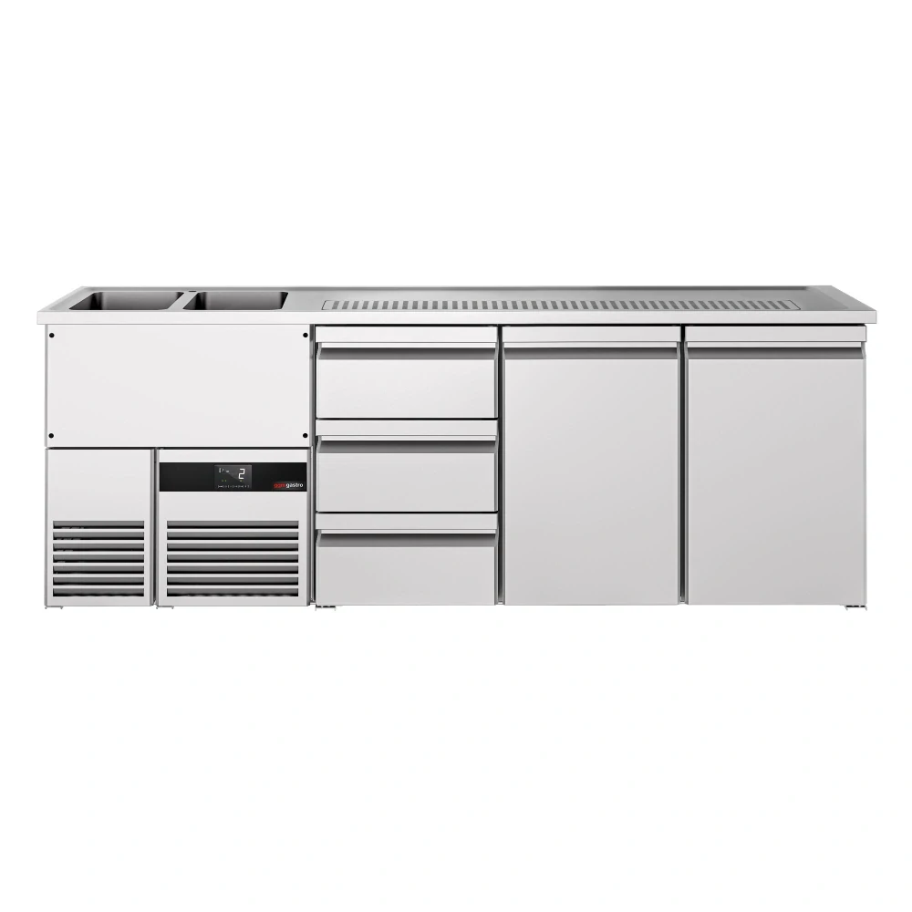 Výčepní pult PREMIUM - 2500x700 mm - 2 dveře & 3 zásuvky