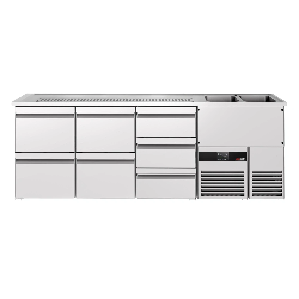Výčepní pult PREMIUM - 2500x700 mm - 7 zásuvek