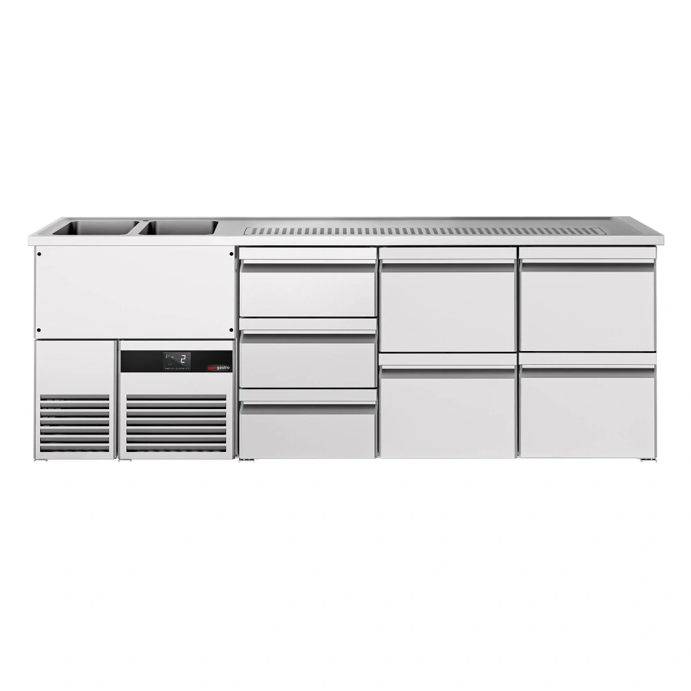 Výčepní pult PREMIUM - 2500x700 mm - 7 zásuvek