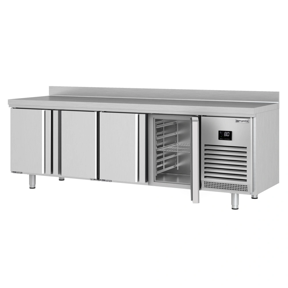 Chladicí stůl PREMIUM PLUS - 2452x700x mm - se 4 dveřmi - se zadním lištou