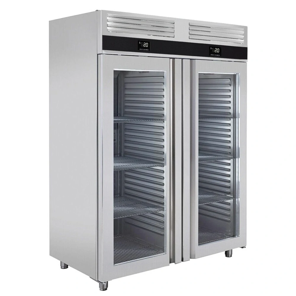 Kombinovaná chladicí a mrazicí skříň PREMIUM - GN 2/1 - 1 400 l - až +8 °C - s 2 dveře - Digitální termostat; Ventilované chlazení; Automatické…